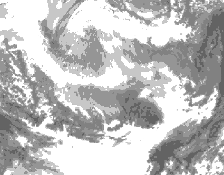 GDPS total cloud 198 hour forecast chart for Canada based on 2026/02/20 0000Z data