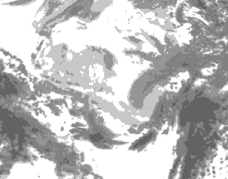 GDPS total cloud 222 hour forecast chart for Canada based on 2026/02/20 0000Z data