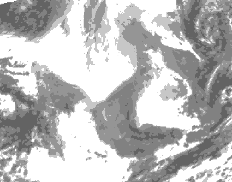 GDPS total cloud 036 hour forecast chart for Canada based on 2026/02/20 1200Z data