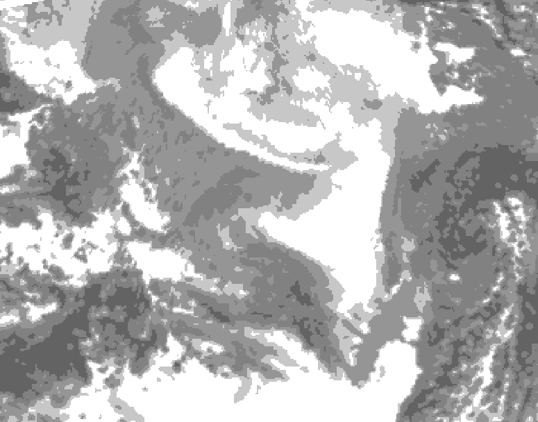 GDPS total cloud 096 hour forecast chart for Canada based on 2026/02/20 1200Z data