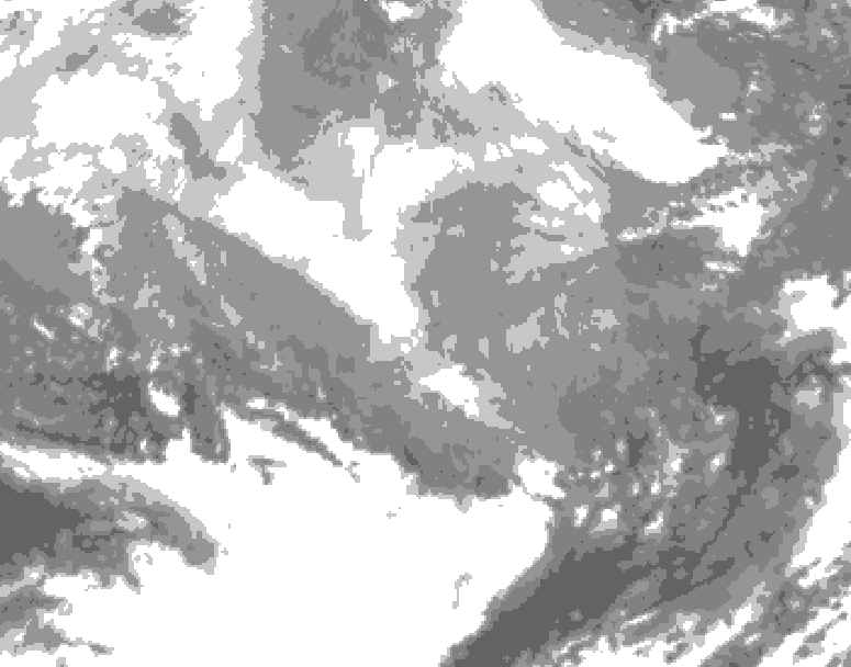 GDPS total cloud 156 hour forecast chart for Canada based on 2026/02/20 1200Z data