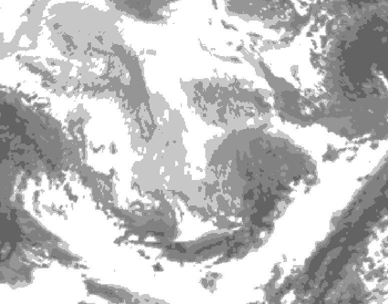 GDPS total cloud 204 hour forecast chart for Canada based on 2026/02/20 1200Z data