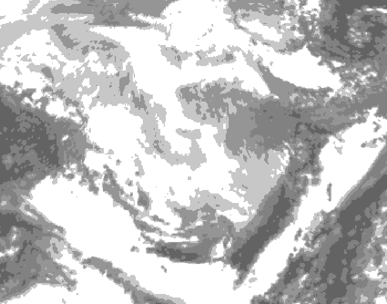 GDPS total cloud 216 hour forecast chart for Canada based on 2026/02/20 1200Z data