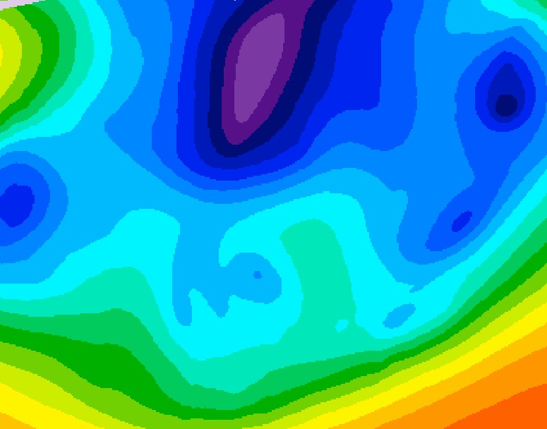 GDPS 500 millibar geopotential height 006 hour forecast chart for Canada based on 2026/02/21 0000Z data