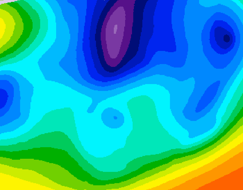 GDPS 500 millibar geopotential height 012 hour forecast chart for Canada based on 2026/02/21 0000Z data