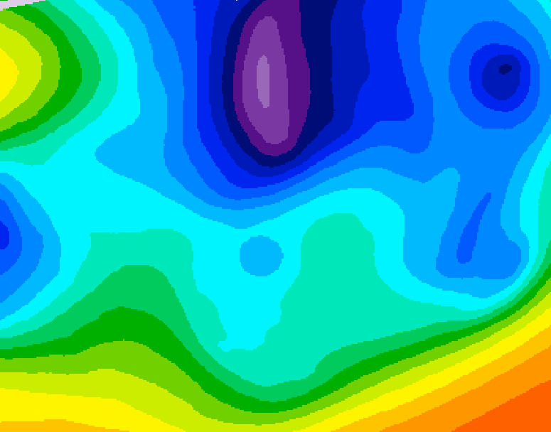 GDPS 500 millibar geopotential height 018 hour forecast chart for Canada based on 2026/02/21 0000Z data