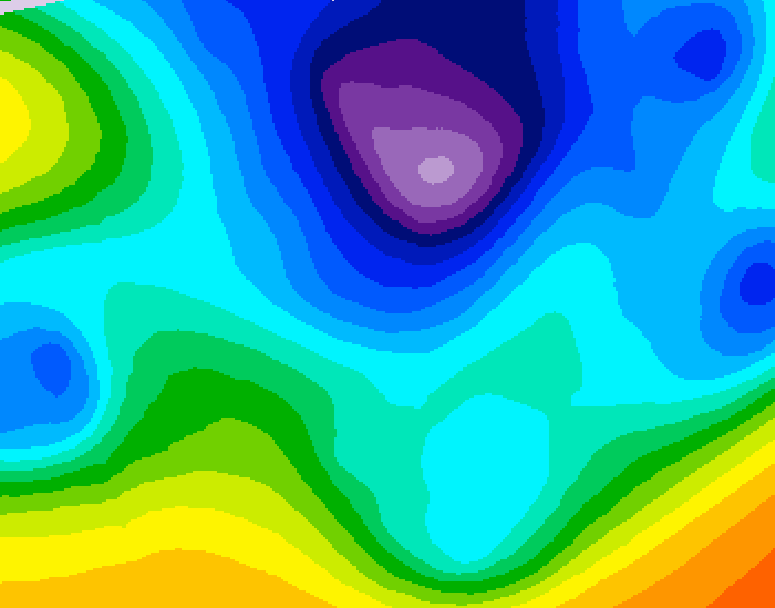 GDPS 500 millibar geopotential height 036 hour forecast chart for Canada based on 2026/02/21 0000Z data