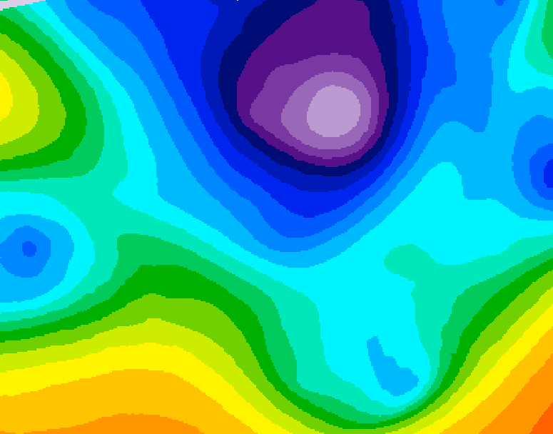 GDPS 500 millibar geopotential height 048 hour forecast chart for Canada based on 2026/02/21 0000Z data