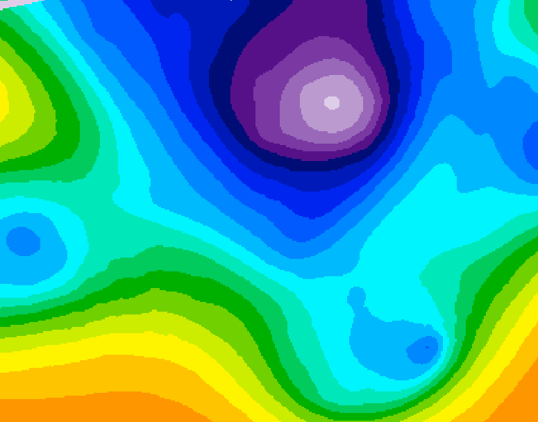 GDPS 500 millibar geopotential height 054 hour forecast chart for Canada based on 2026/02/21 0000Z data