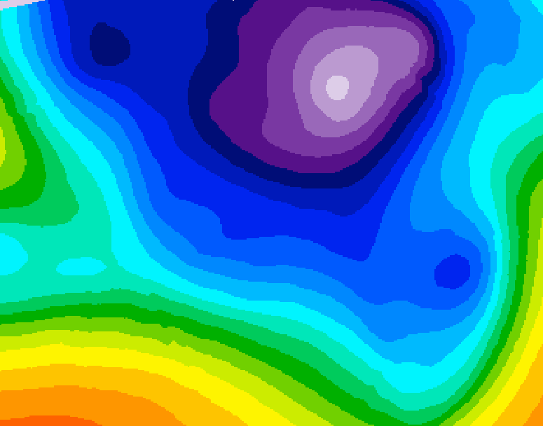 GDPS 500 millibar geopotential height 078 hour forecast chart for Canada based on 2026/02/21 0000Z data