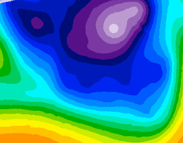 GDPS 500 millibar geopotential height 090 hour forecast chart for Canada based on 2026/02/21 0000Z data