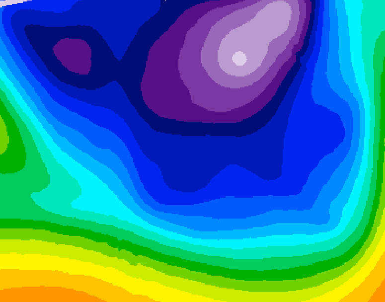 GDPS 500 millibar geopotential height 096 hour forecast chart for Canada based on 2026/02/21 0000Z data