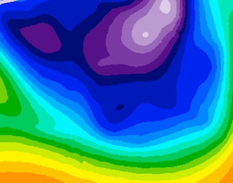 GDPS 500 millibar geopotential height 102 hour forecast chart for Canada based on 2026/02/21 0000Z data