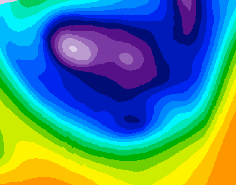 GDPS 500 millibar geopotential height 180 hour forecast chart for Canada based on 2026/02/21 0000Z data