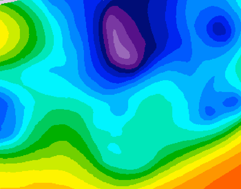 GDPS 500 millibar geopotential height 012 hour forecast chart for Canada based on 2026/02/21 1200Z data