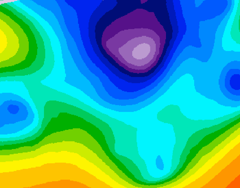GDPS 500 millibar geopotential height 030 hour forecast chart for Canada based on 2026/02/21 1200Z data