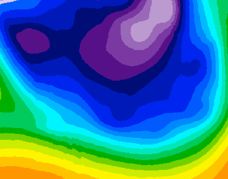 GDPS 500 millibar geopotential height 090 hour forecast chart for Canada based on 2026/02/21 1200Z data