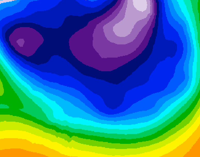 GDPS 500 millibar geopotential height 096 hour forecast chart for Canada based on 2026/02/21 1200Z data