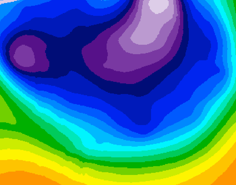 GDPS 500 millibar geopotential height 102 hour forecast chart for Canada based on 2026/02/21 1200Z data