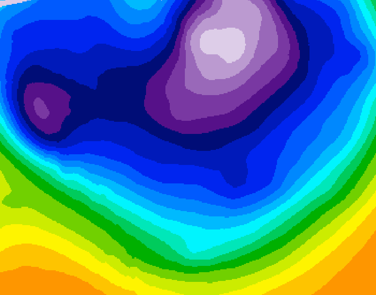 GDPS 500 millibar geopotential height 114 hour forecast chart for Canada based on 2026/02/21 1200Z data