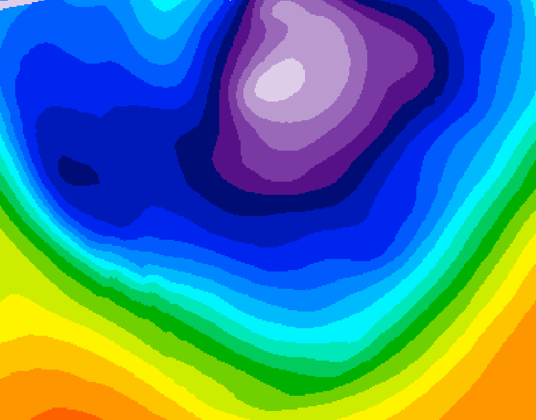 GDPS 500 millibar geopotential height 126 hour forecast chart for Canada based on 2026/02/21 1200Z data