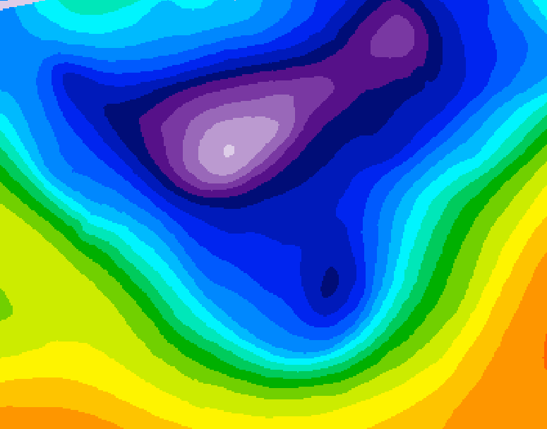 GDPS 500 millibar geopotential height 186 hour forecast chart for Canada based on 2026/02/21 1200Z data