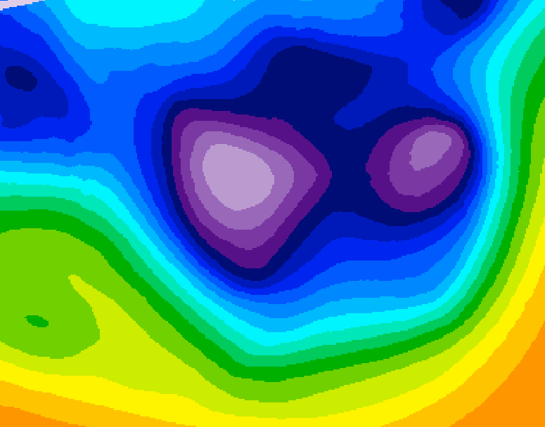GDPS 500 millibar geopotential height 222 hour forecast chart for Canada based on 2026/02/21 1200Z data