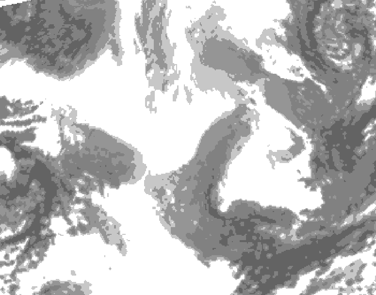 GDPS total cloud 030 hour forecast chart for Canada based on 2026/02/21 0000Z data