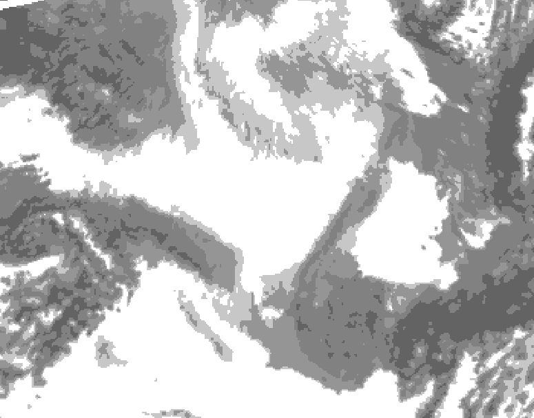 GDPS total cloud 048 hour forecast chart for Canada based on 2026/02/21 0000Z data