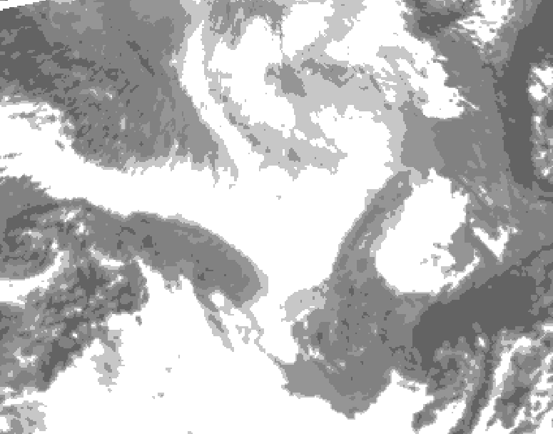 GDPS total cloud 054 hour forecast chart for Canada based on 2026/02/21 0000Z data