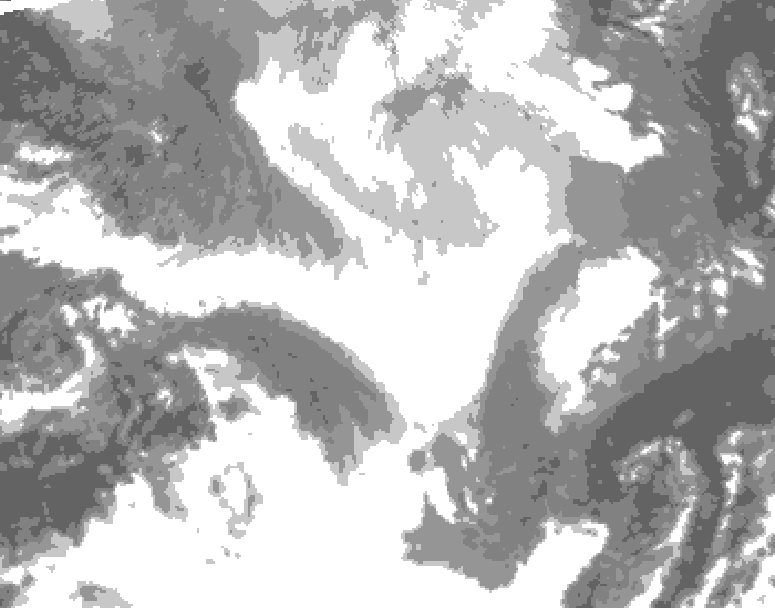 GDPS total cloud 060 hour forecast chart for Canada based on 2026/02/21 0000Z data