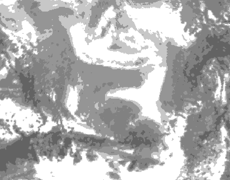 GDPS total cloud 096 hour forecast chart for Canada based on 2026/02/21 0000Z data