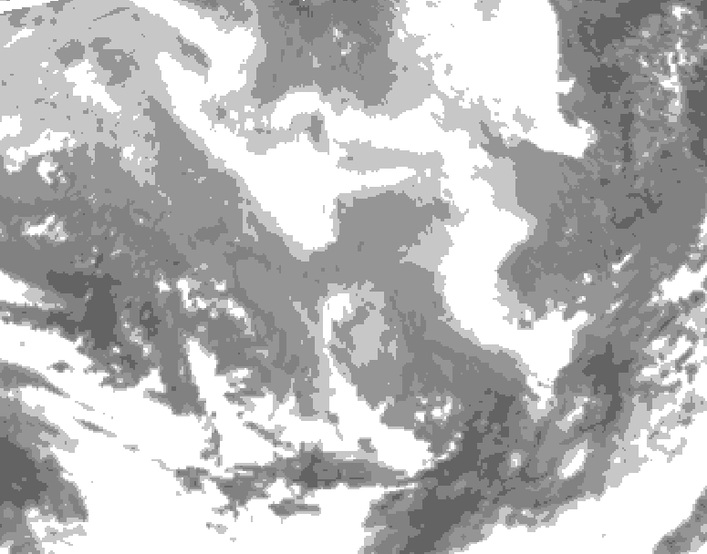 GDPS total cloud 120 hour forecast chart for Canada based on 2026/02/21 0000Z data