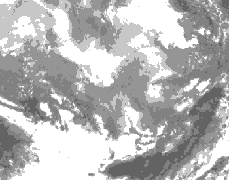 GDPS total cloud 132 hour forecast chart for Canada based on 2026/02/21 0000Z data