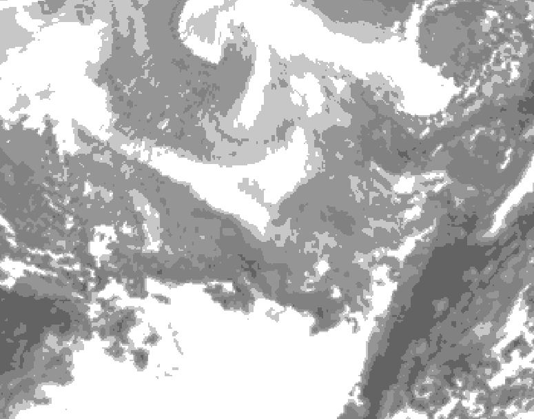 GDPS total cloud 156 hour forecast chart for Canada based on 2026/02/21 0000Z data