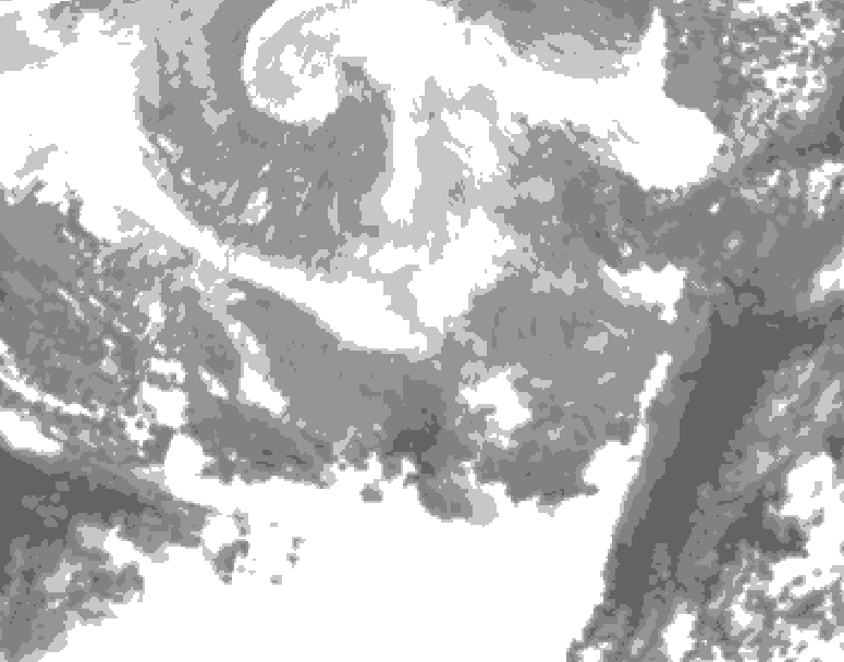 GDPS total cloud 162 hour forecast chart for Canada based on 2026/02/21 0000Z data