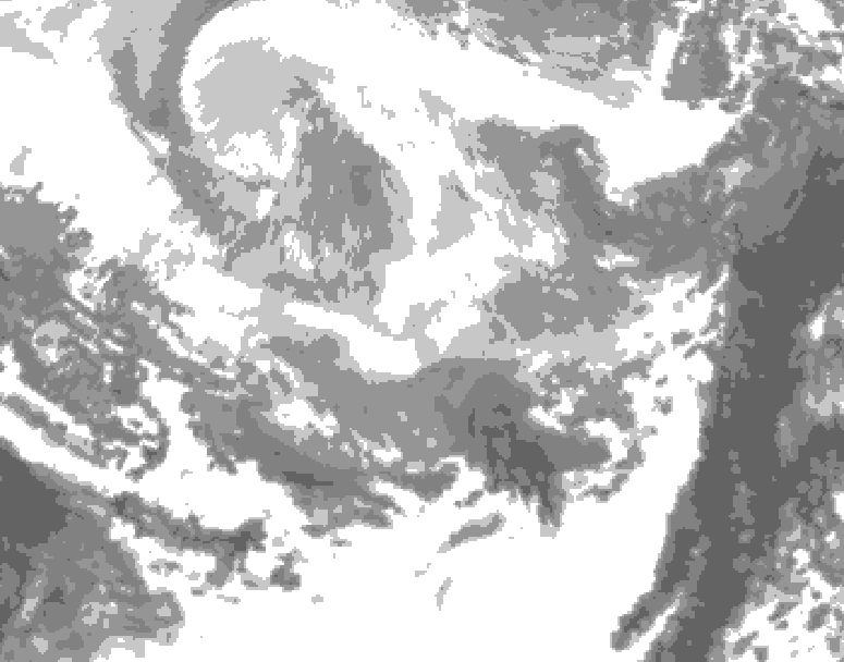 GDPS total cloud 174 hour forecast chart for Canada based on 2026/02/21 0000Z data