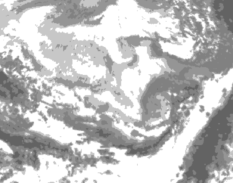 GDPS total cloud 198 hour forecast chart for Canada based on 2026/02/21 0000Z data