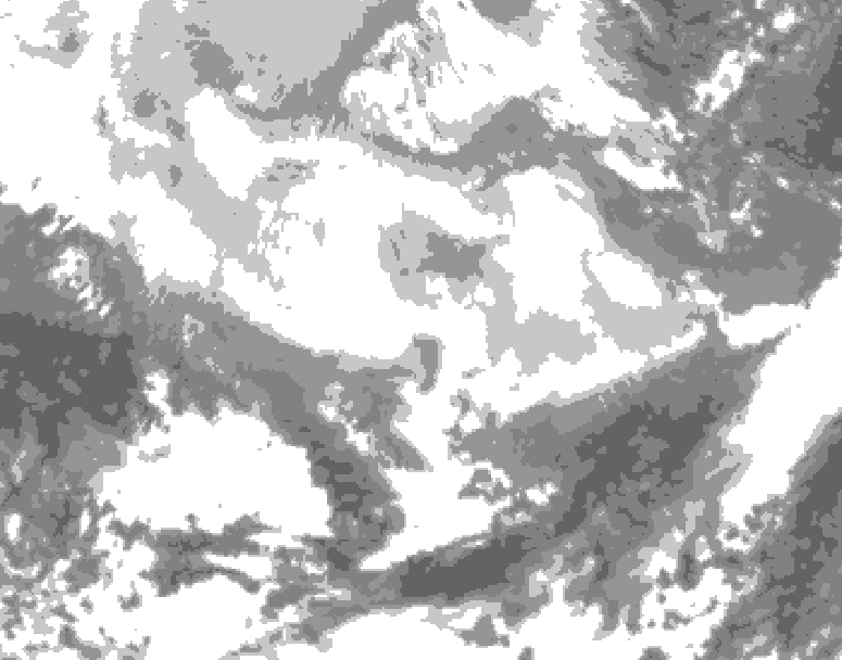 GDPS total cloud 234 hour forecast chart for Canada based on 2026/02/21 0000Z data
