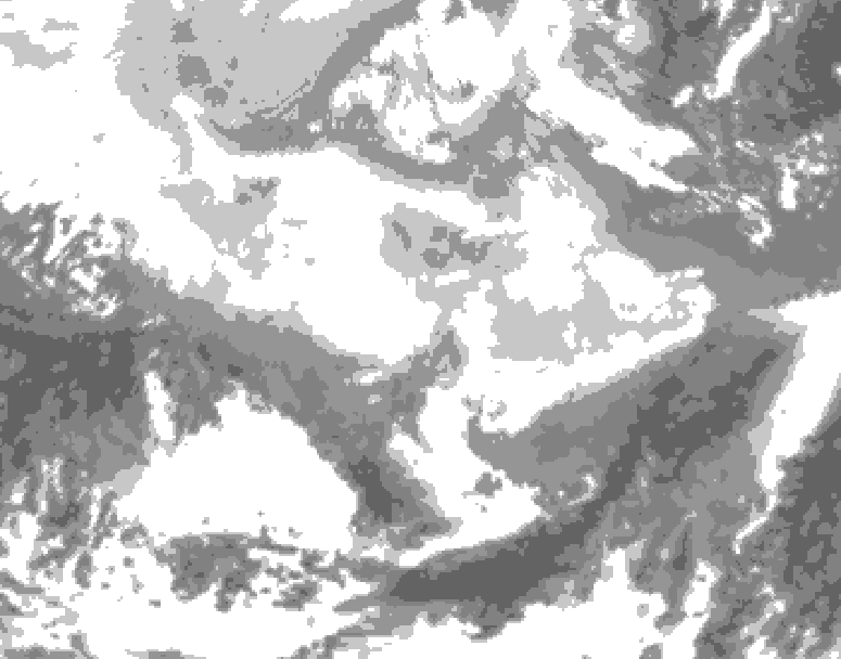GDPS total cloud 240 hour forecast chart for Canada based on 2026/02/21 0000Z data