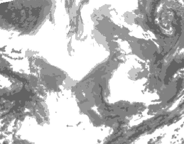 GDPS total cloud 012 hour forecast chart for Canada based on 2026/02/21 1200Z data