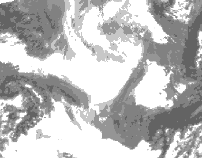 GDPS total cloud 036 hour forecast chart for Canada based on 2026/02/21 1200Z data