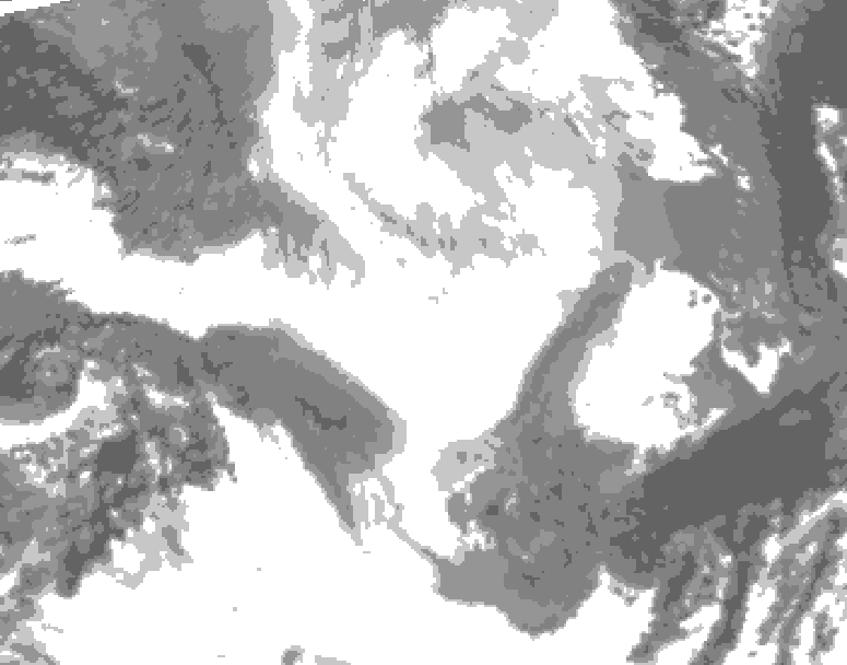 GDPS total cloud 042 hour forecast chart for Canada based on 2026/02/21 1200Z data