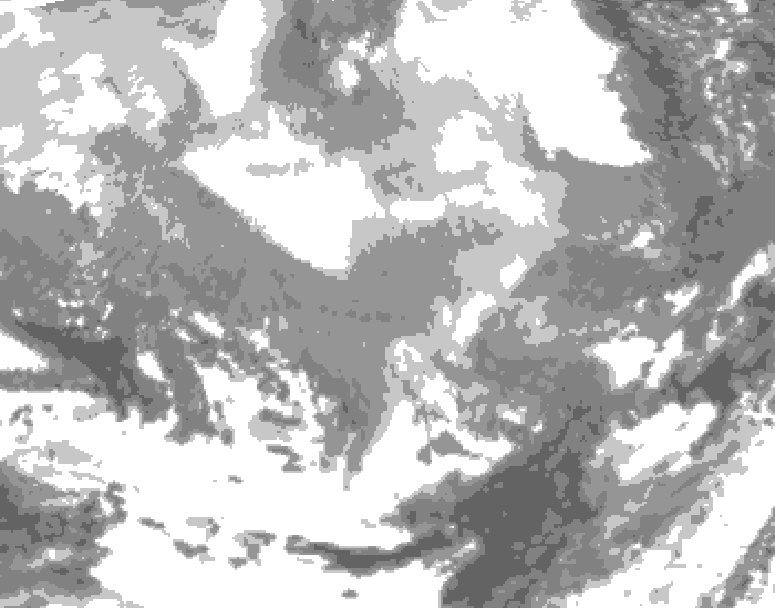 GDPS total cloud 114 hour forecast chart for Canada based on 2026/02/21 1200Z data