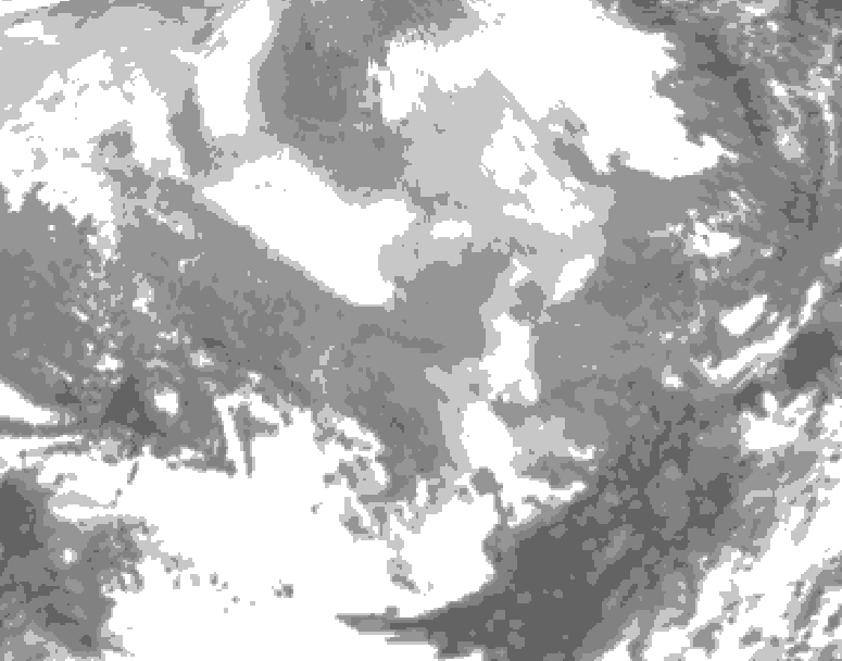 GDPS total cloud 120 hour forecast chart for Canada based on 2026/02/21 1200Z data