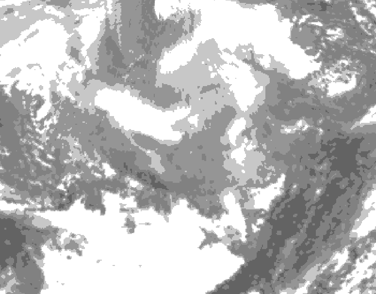GDPS total cloud 132 hour forecast chart for Canada based on 2026/02/21 1200Z data
