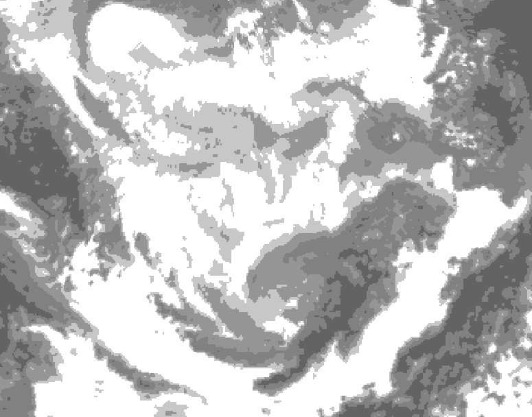 GDPS total cloud 174 hour forecast chart for Canada based on 2026/02/21 1200Z data