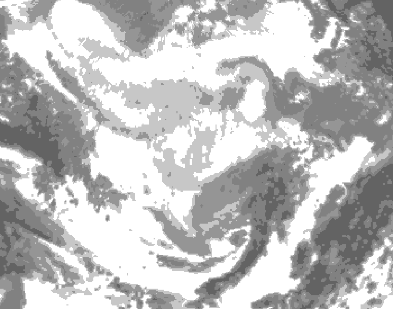 GDPS total cloud 180 hour forecast chart for Canada based on 2026/02/21 1200Z data