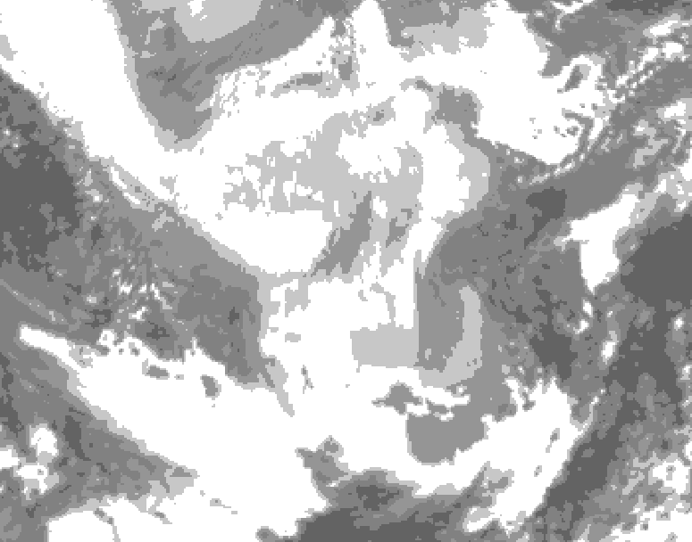GDPS total cloud 198 hour forecast chart for Canada based on 2026/02/21 1200Z data