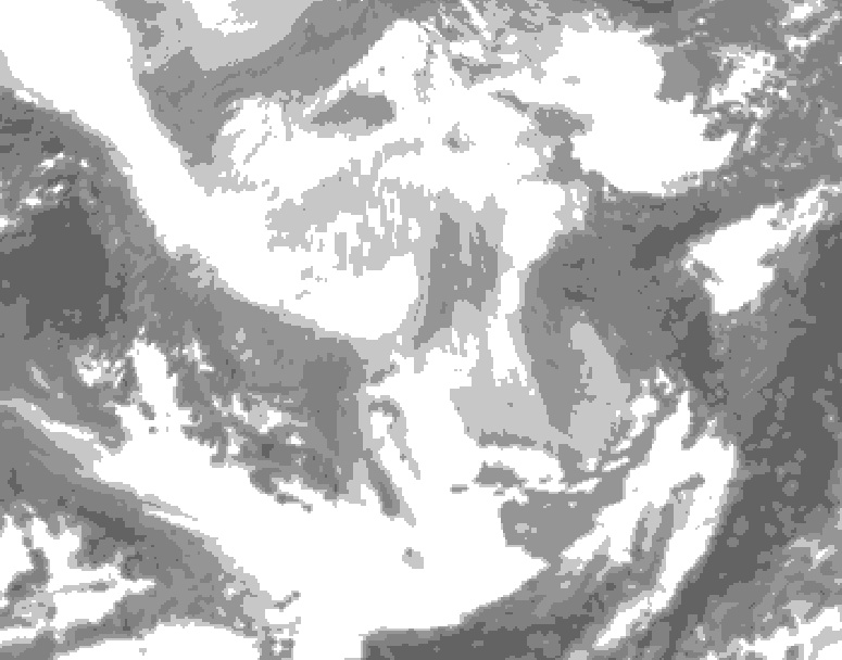GDPS total cloud 204 hour forecast chart for Canada based on 2026/02/21 1200Z data
